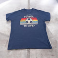 Futbol Is Life Gray Graphic T shirt Soccer Ball 3XL Unisex