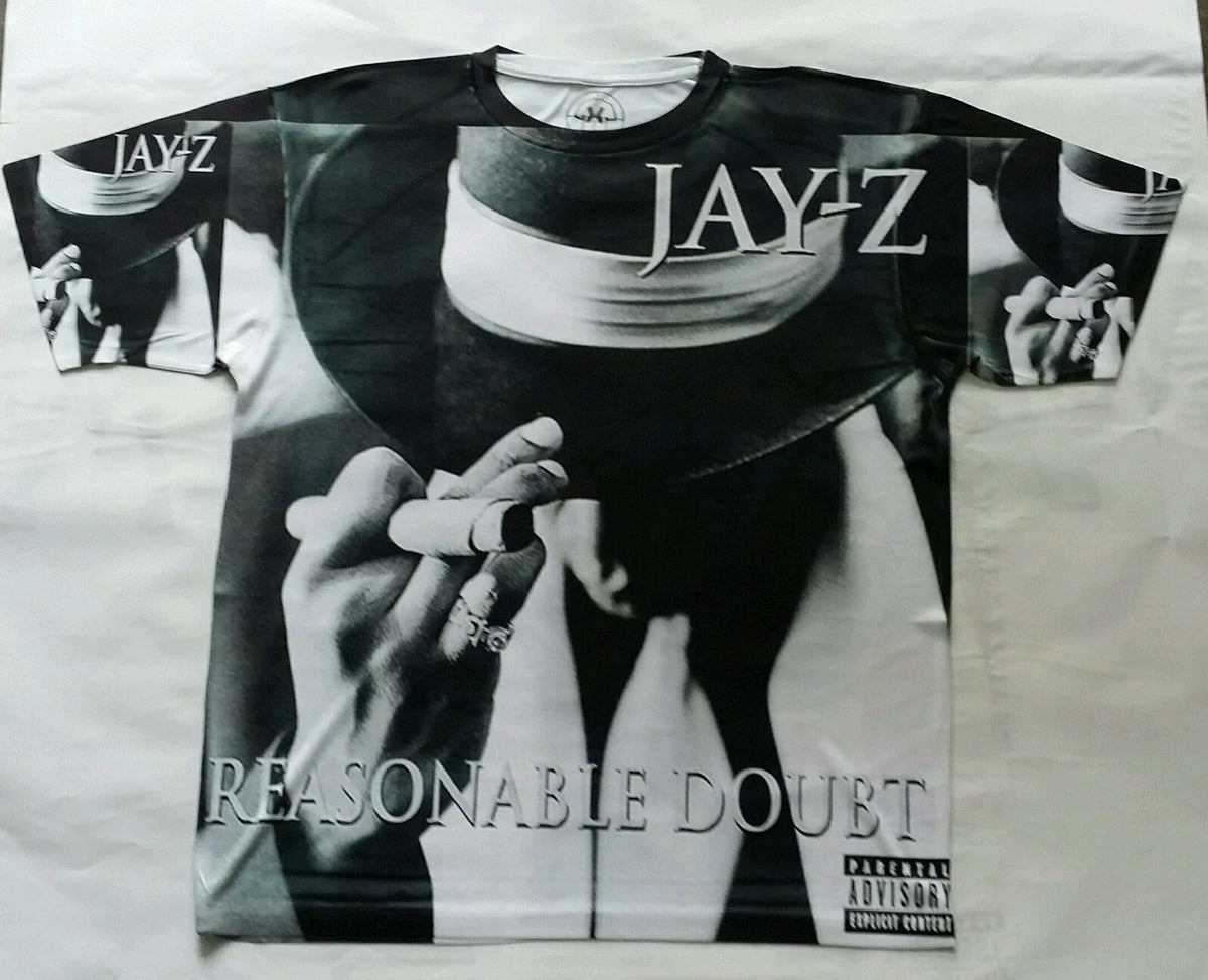 Jay Z Reasonable Doubt sublimated dry fit T Shirt black brooklyn nyc hip hop Unisex