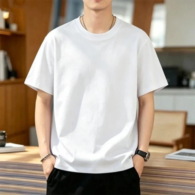 Mens Plain 100% Cotton Heavy Blend High Quality Short Sleeve Tee Unisex