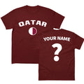 Qatar football T Shirt, Personalised football Tee, Custom Name and Number Top Unisex