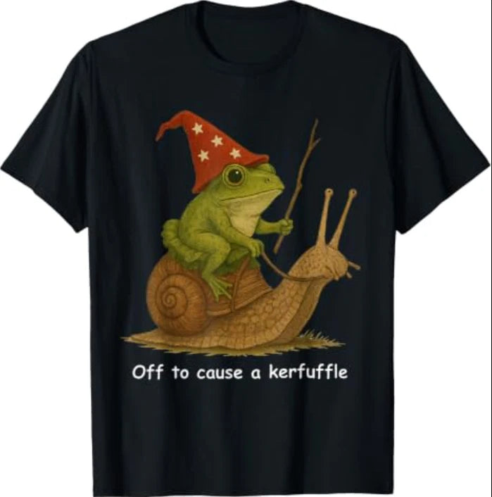Whimsical Frog Wizard Off to Cause A Kerfuffle Meme Frog T-Shirt