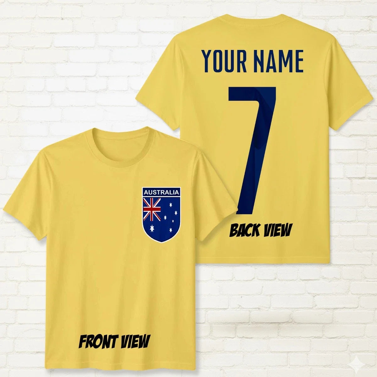 Personalised Australia Football Unisex Kids Name Number Tee #WC Unisex