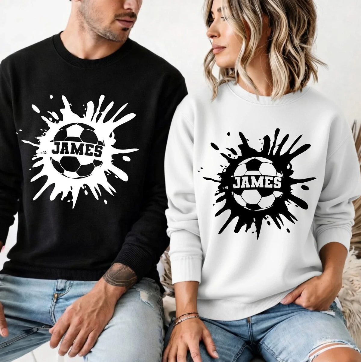 Personalised Football Jumper - Custom Name Shirt Sports Lover Gift Unisex Sweat Unisex