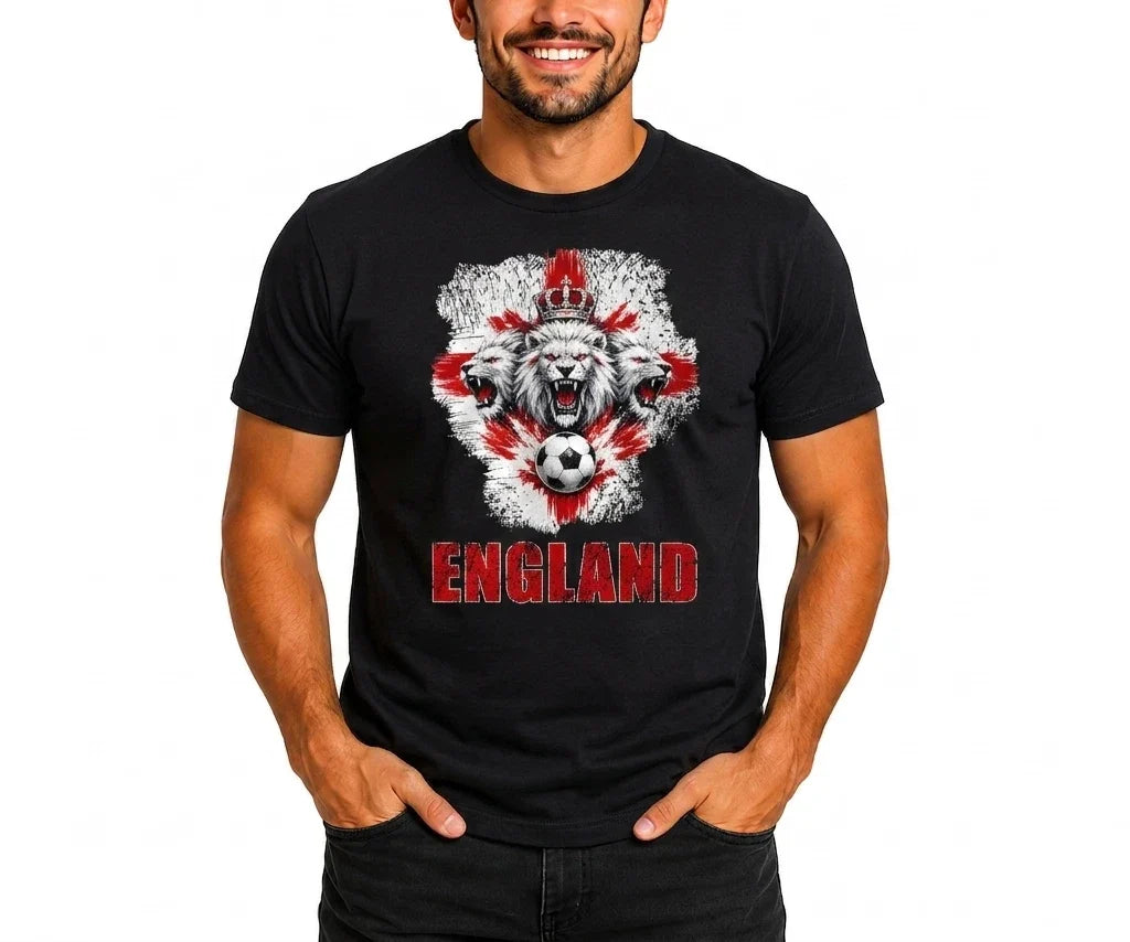 England Football Lion Soccer Fan Graphic Artwork Designs Official Mens Unisex