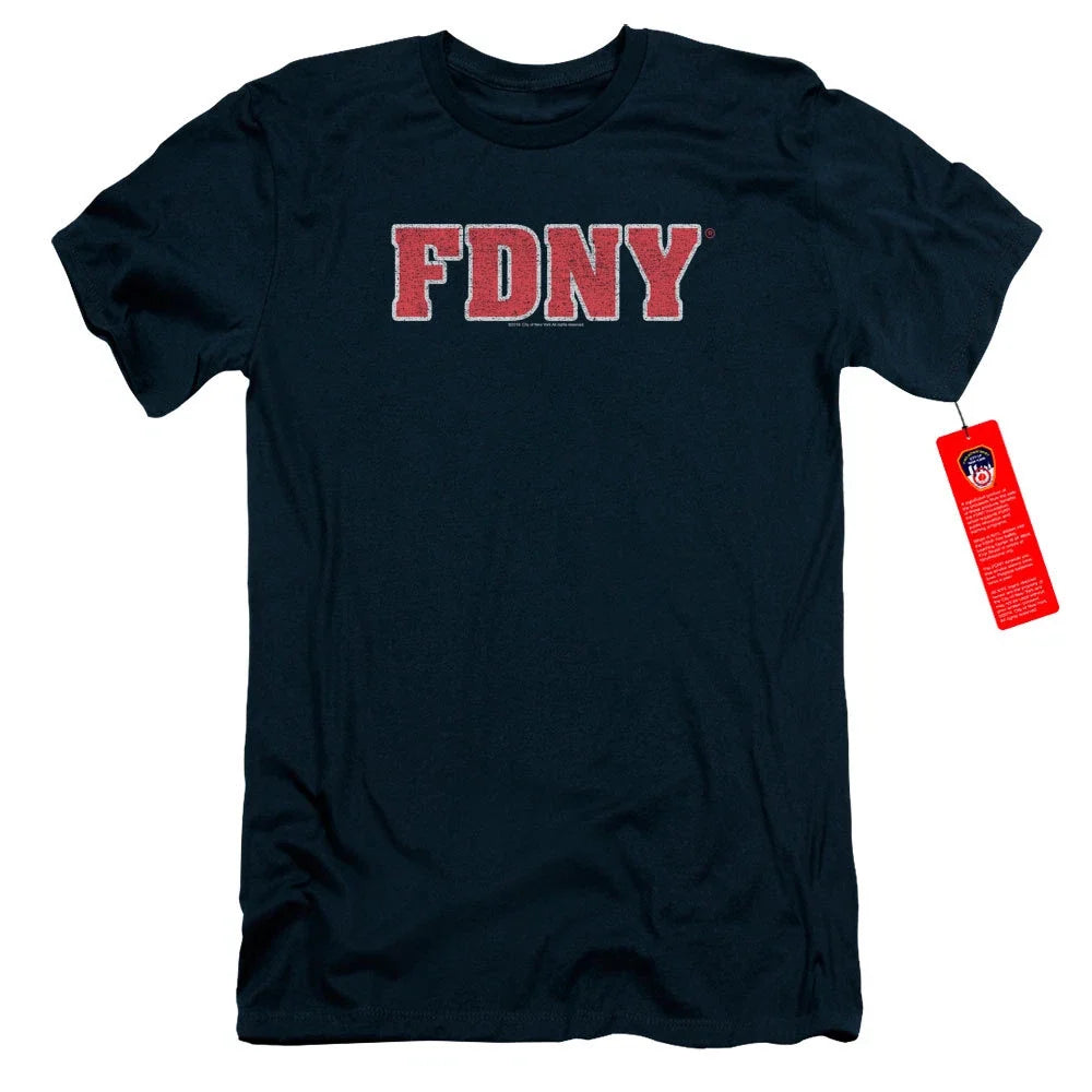 FDNY Slim Fit New York Fire Dept Logo Navy Blue Tee Unisex
