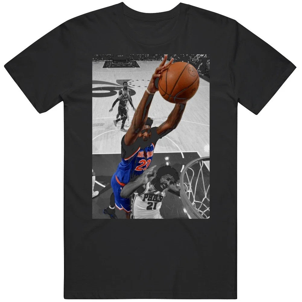 Mitchell Robinson Dunk On Joel Embiid Fan V2 T Shirt Unisex
