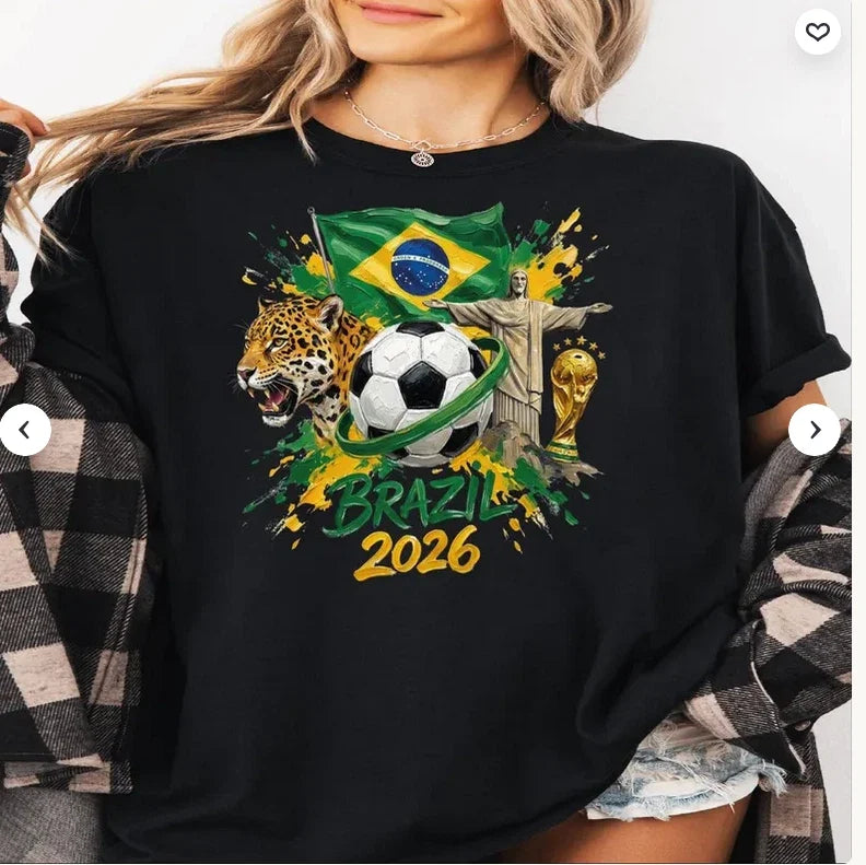 Brazil 2026 World Cup Shirt Soccer T Shirt Brazil Football Unisex