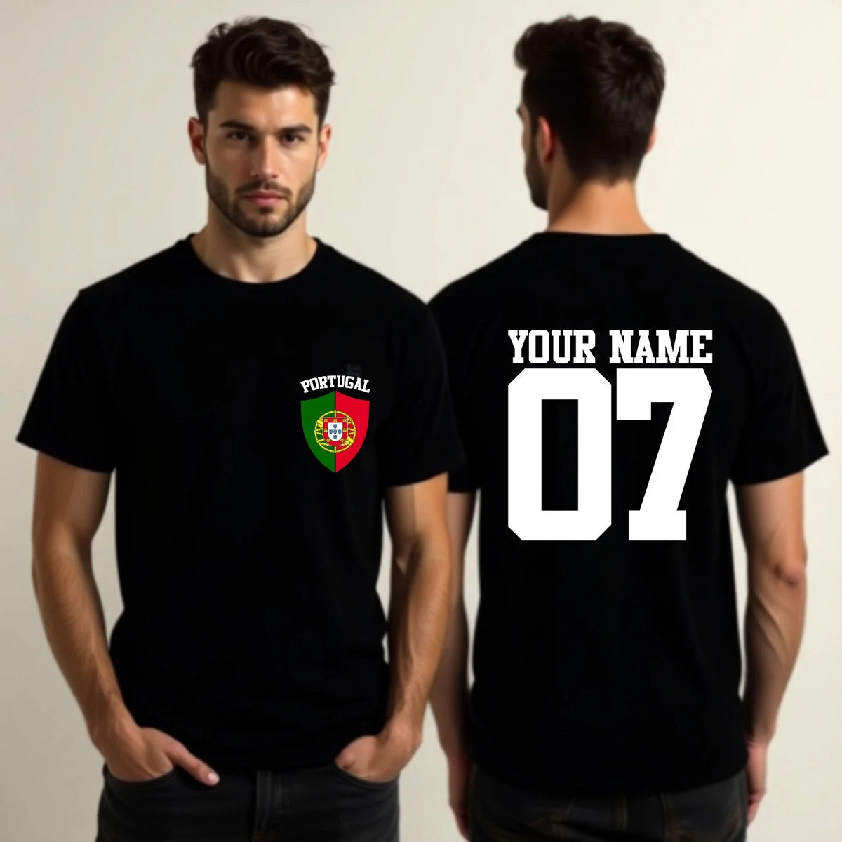 Personalized Team Potugal Custom Name Number Football Supporters Fan Top Unisex