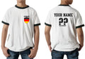 Personalised Germany Football Ringer Soccer Fans Sports Costume Flag Top Unisex