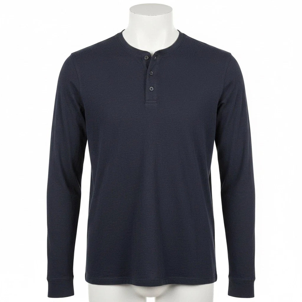 Vince XL Black Henley Minimalist Quiet Luxury Modern Classic Unisex