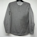 BYLT Premium Basics Lux Drop Cut Henley Long Sleeve Shirt Heather Gray Small Unisex