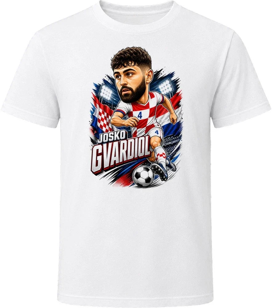 Josko Gvardiol, Croatia Caricature Soccer 2026 T Shirt Unisex