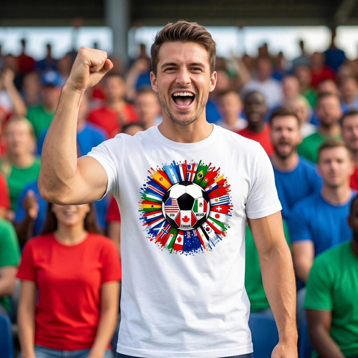 International Football T Shirt, Global Soccer Supporter Gift Idea Unisex