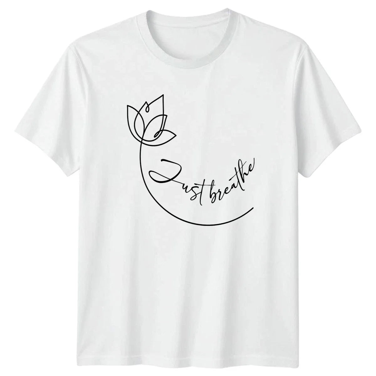 Just Breathe Womens Lotus Flower Yoga Mindfulness Unisex