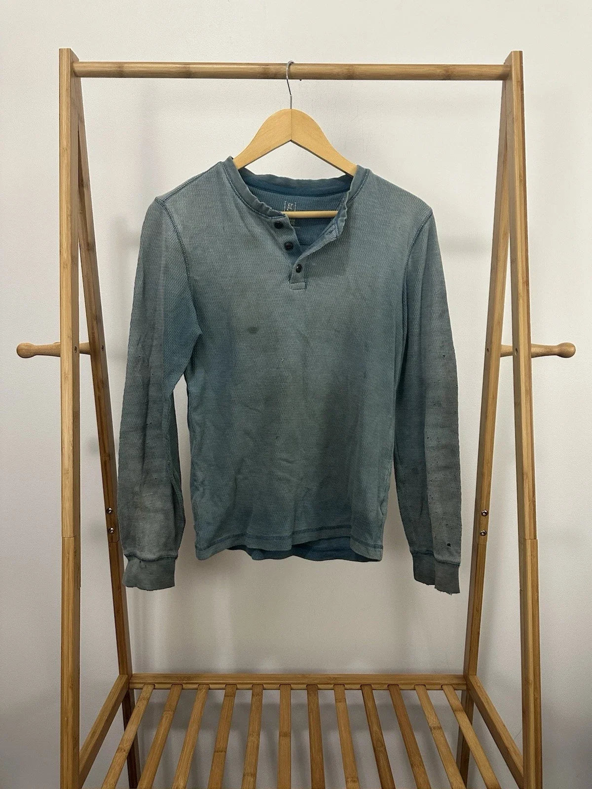 VTG Gradient Sun Faded Thrashed Distressed Grunge Worn Hensley Top WIP Shirt XS Unisex