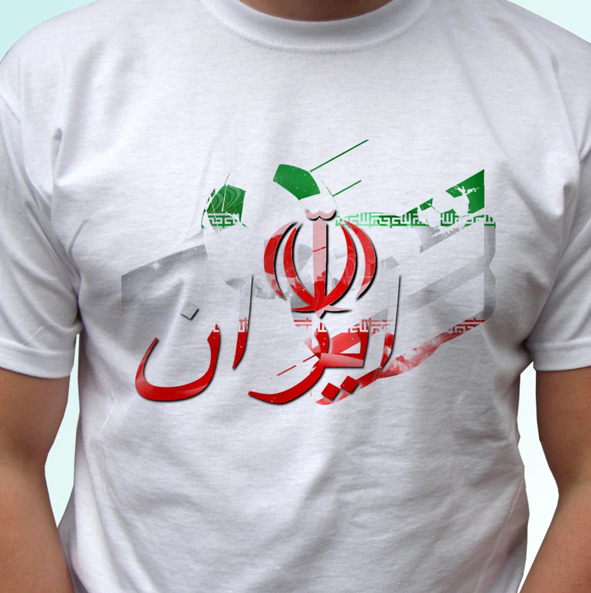Iran football flag white t shirt design soccer tag gift cup top tee all sizes Unisex