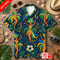 Brasil Colors Graphic Aloha Shirt - Soccer Fan National Pride Short Sleeve Unisex