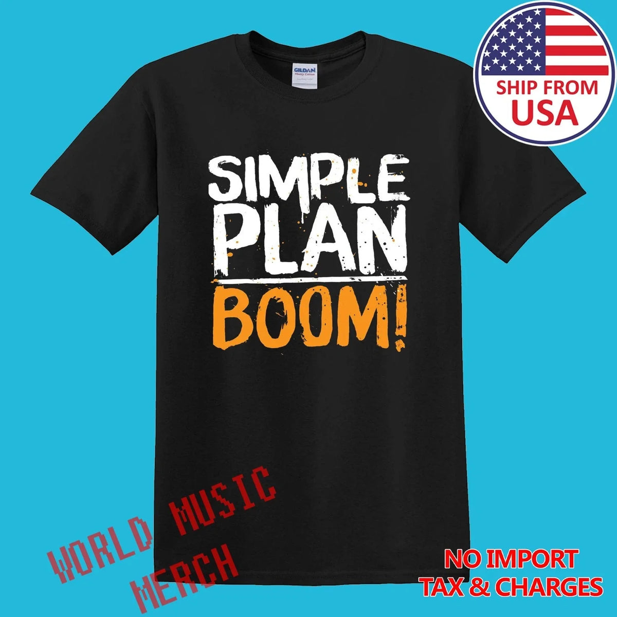 Simple Plan Boom Men's Black Size S-5XL Unisex