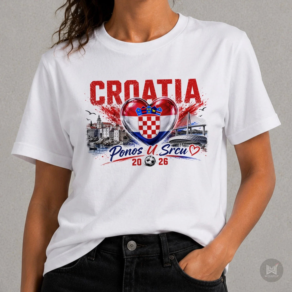 Croatia t shirt flag football 2026 Hrvatska tee gift heart fan top all sizes Unisex