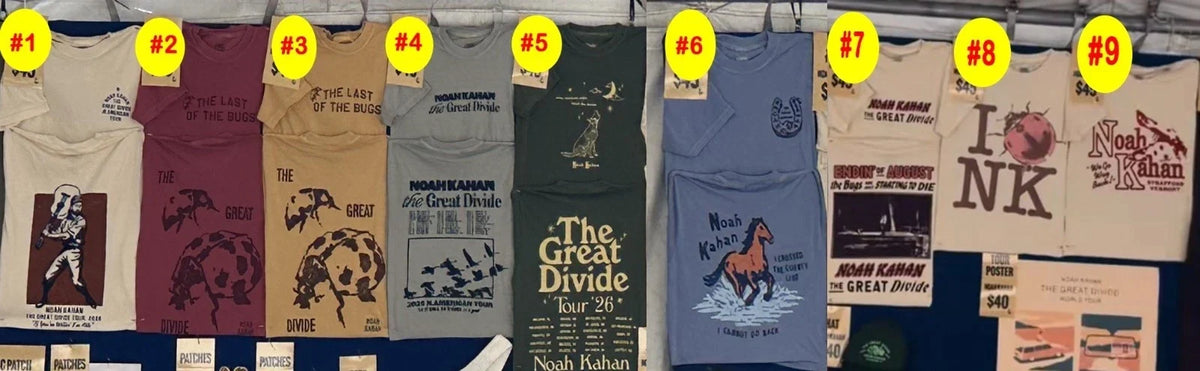 Custom Noah Kahan Great Divide Tour Shirt 2026 North American Reprint Unisex