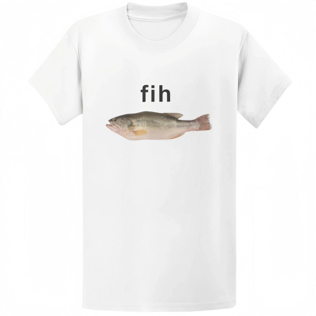 Gildan 5000 Fih Fish Brain Rot Meme - Funny Stupid Gen Z Gift Tee Unisex