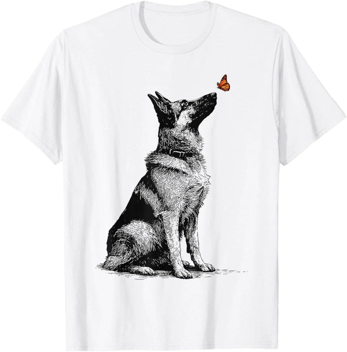 German Shepherd with Butterfly Minimalist Dog Lover Design unisex Unisex