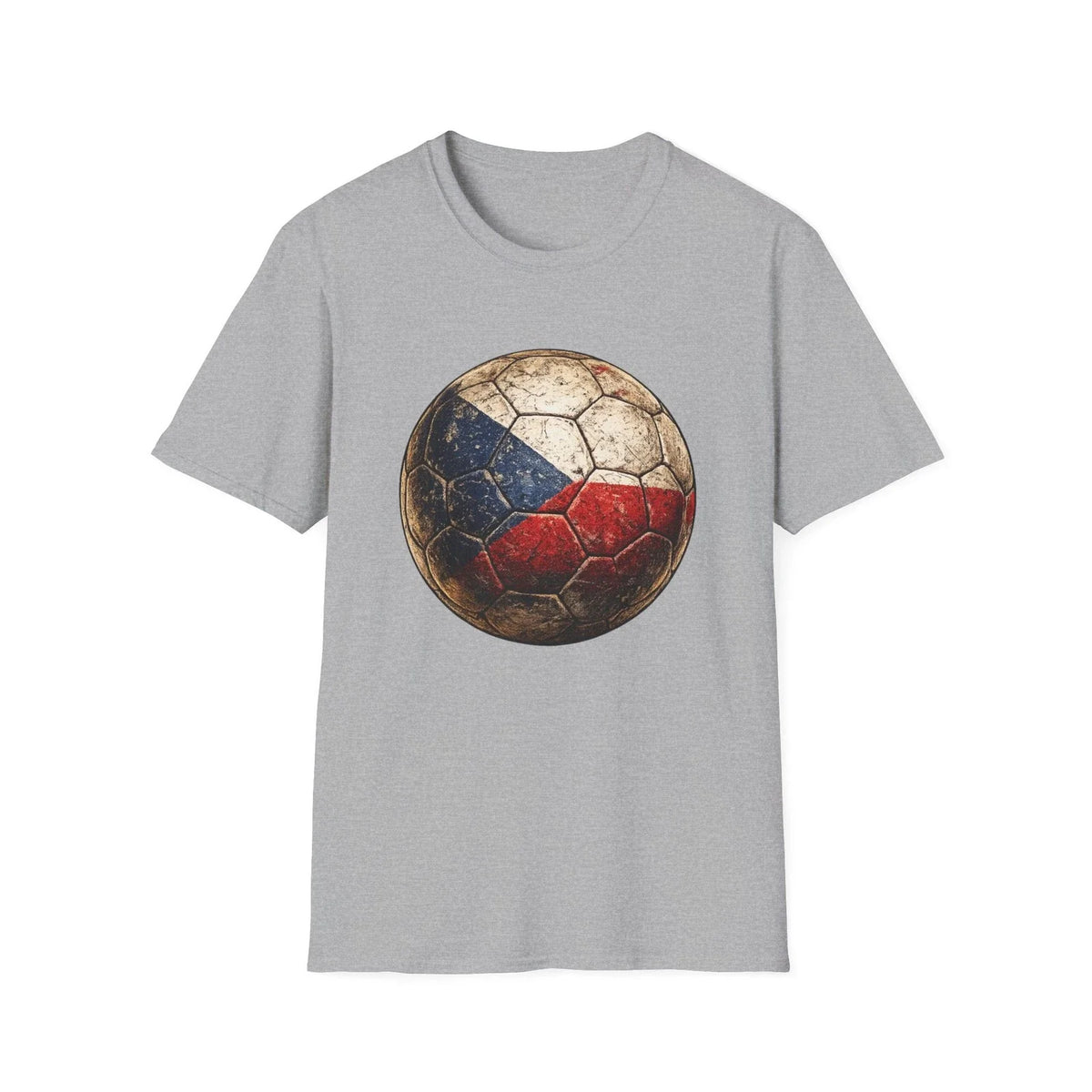 Vintage Czech Flag Soccer Ball Retro Czechia Football Fan Tee Unisex