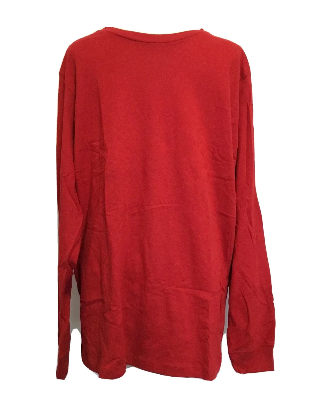 GEORGE 100% COTTON FOR COMFORT RED LONG SLEEVE CREW NECK TEE SHIRT Sz 3XL Unisex