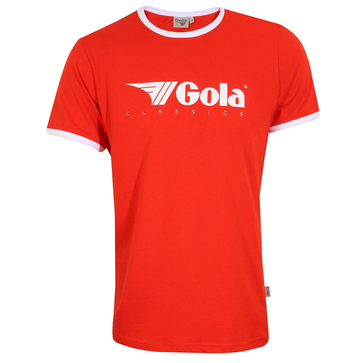 Gola Mens Red/White Retro Ringer T Shirt Unisex