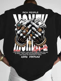 Men's Rich Hands & Dollar Print Streetwear Crew Neck Short Sleeve Unisex