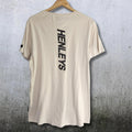 Henleys Men's Logo Tee Cream Neutral Minimal Streetwear Casual Simple Fit Size M Unisex