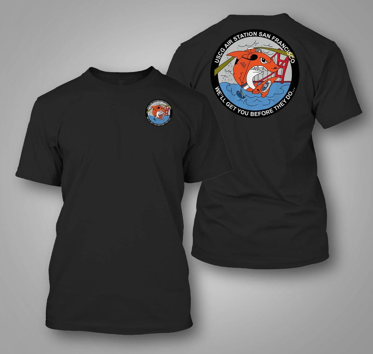 CGAS San Francisco Coast Guard Air Station - Custom front and back tee Unisex