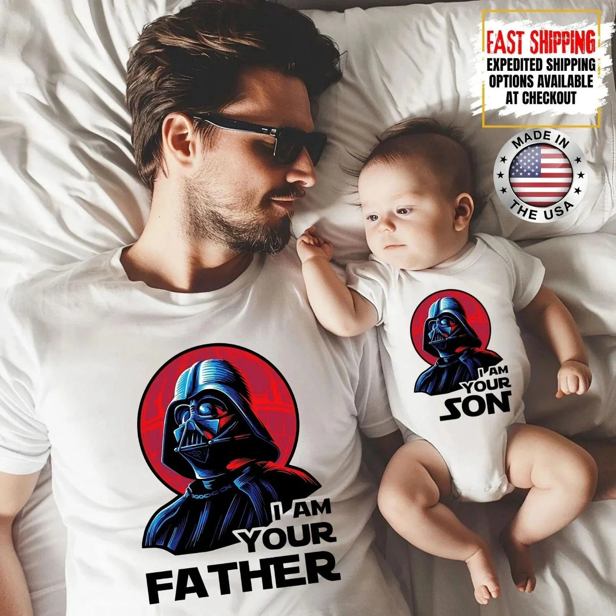 I Am Your Son and I Am Your Father Shirt, Matching Father Baby Gift,New Dad Gift Unisex