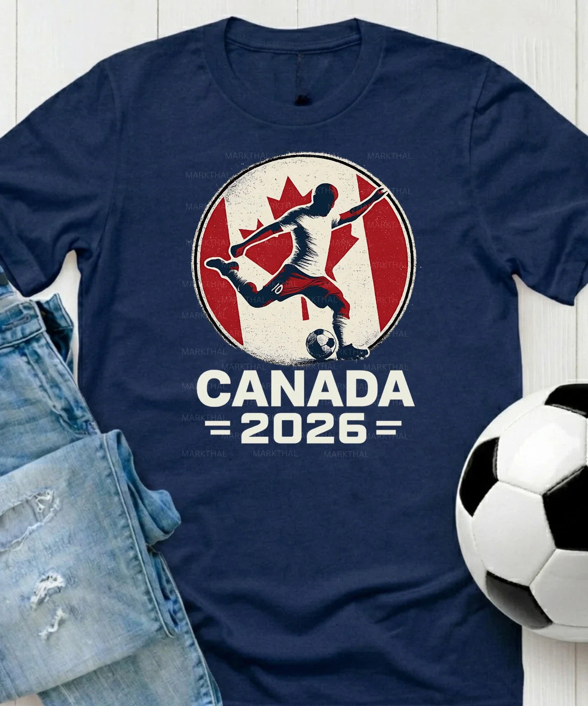 Canada 2026 World Soccer TShirt Futbol Shirt Canadian Flag Tee Gildan Unisex Unisex