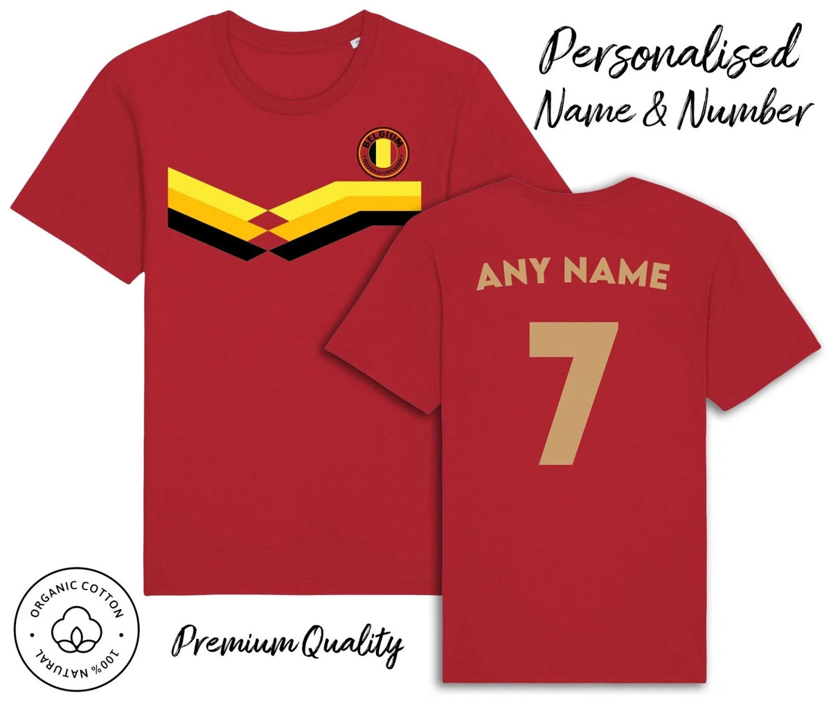 Belgium Strip Personalised Name & No Family, Football World Cup 2026 Unisex