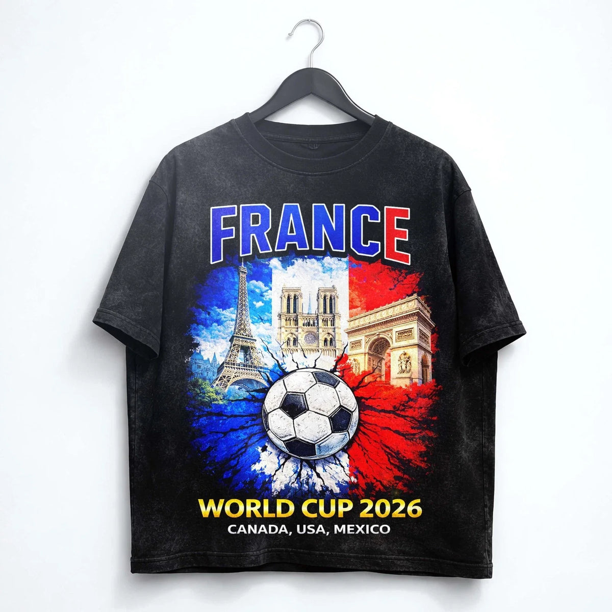 France 2026 World Cup Washed Soccer Fan Tee Paris Graphic Game Day Gift Unisex