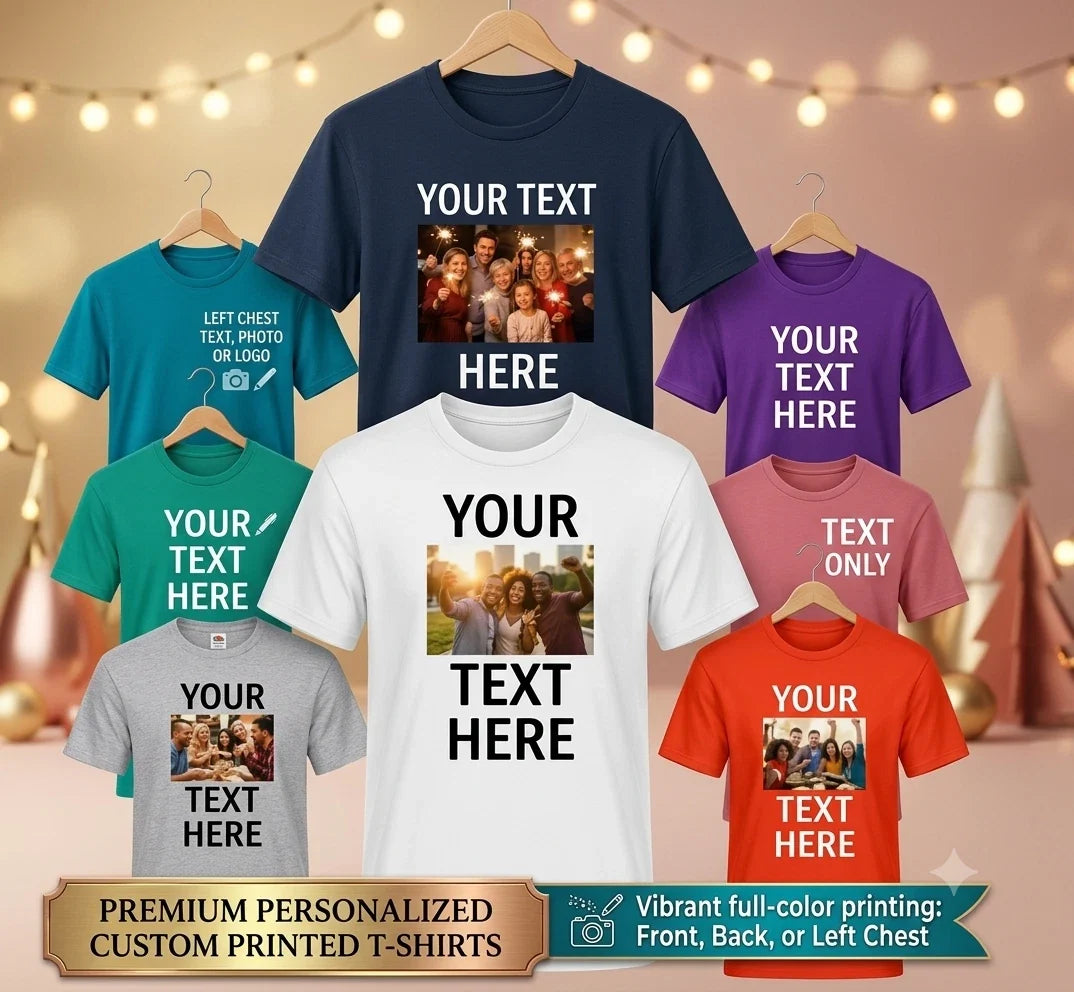 Personalised Custom Printed Your Text Photo Logo Stag Do Hen Party Top Unisex
