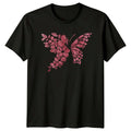 Sparkling Floral Butterfly Design Womens Glitter Design Nature Fashion Unisex