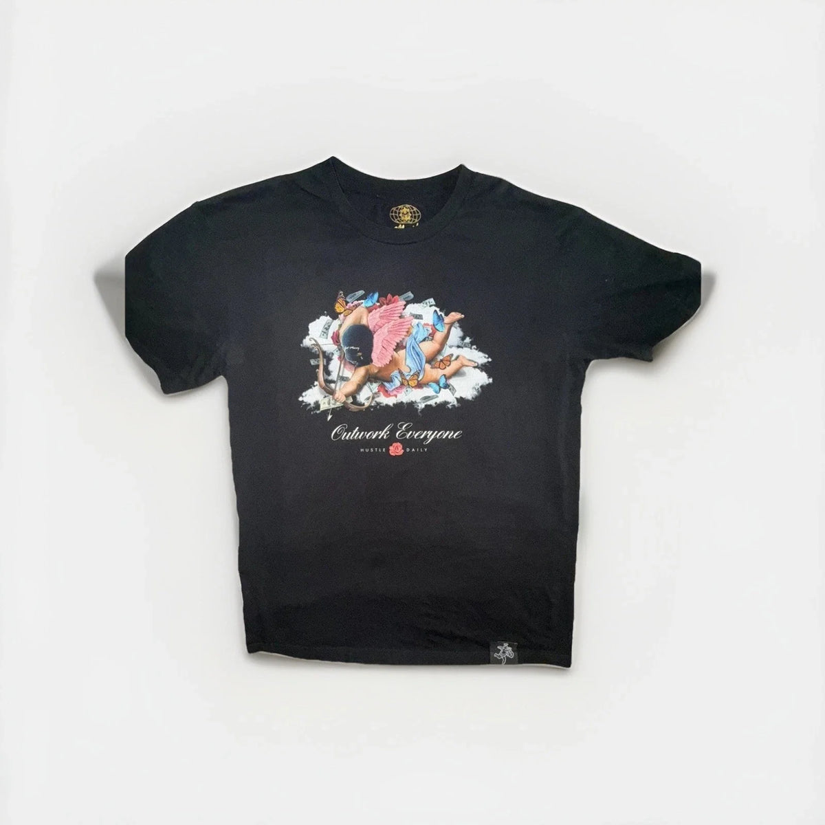 Muerte Hustle Daily Black Angel Graphic Cotton Men's Crew Neck XL Unisex