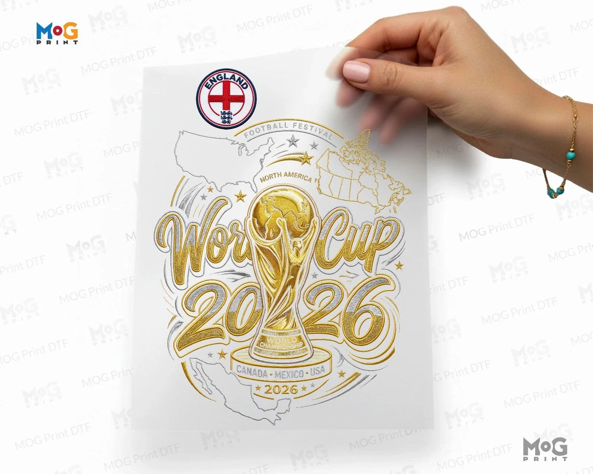 Personalised Football Cup Iron On World Soccer 2026 Country Flag DTF Transfers Unisex