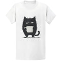 Gildan 5000 Grumpy Black Cat Coffee - Kawaii Tired Cat Lover Gift Tee Unisex