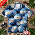 Argentina Soccer Ball Mens Hawaiian Shirt Aloha Blue White Football Fan Gift Unisex