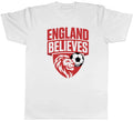England Believes Football Lion Soccer Ball Fan Mens Tee Gift Top Unisex