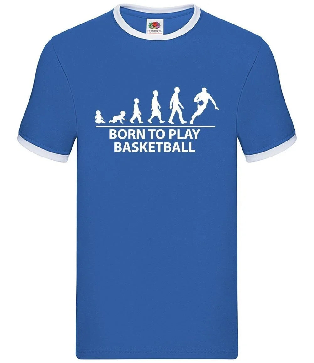 Born To Play Basketball - Mens Ringer - Player Team Fan Basket Ball Love Unisex