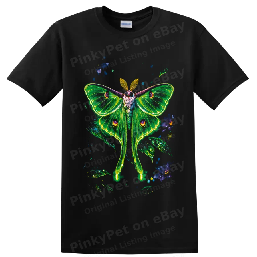 Luna Moth T Shirt Neon Green Botanical Insect Graphic Nature Art Tee Gift Idea
