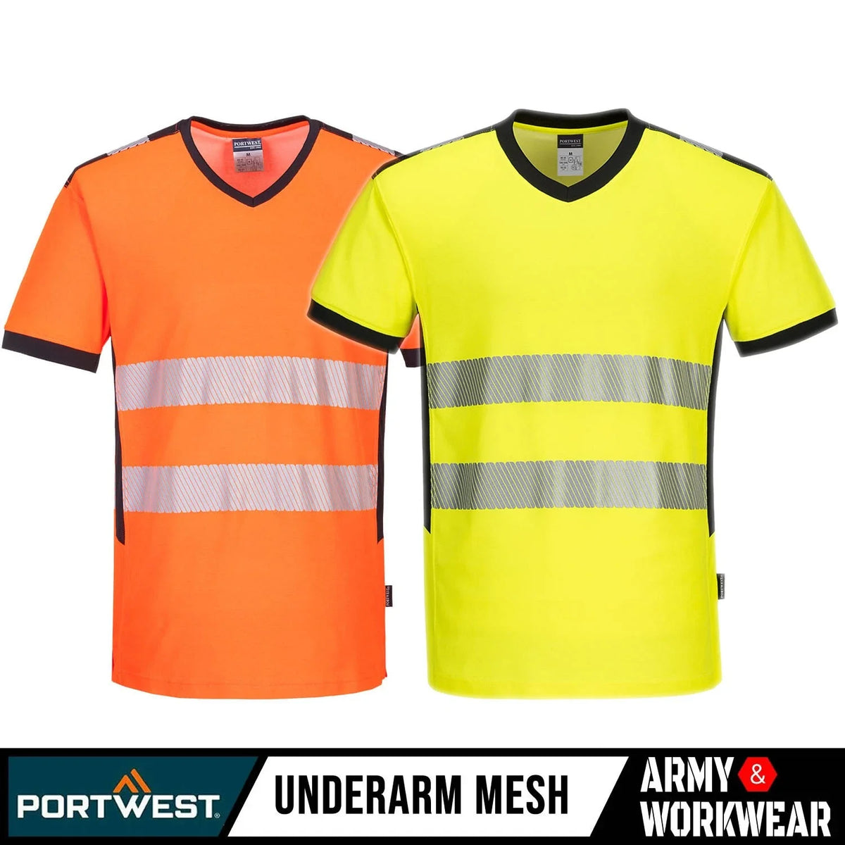 Portwest Hi Vis Reflective High Viz Work Tee Men's Breathable Work Top Unisex