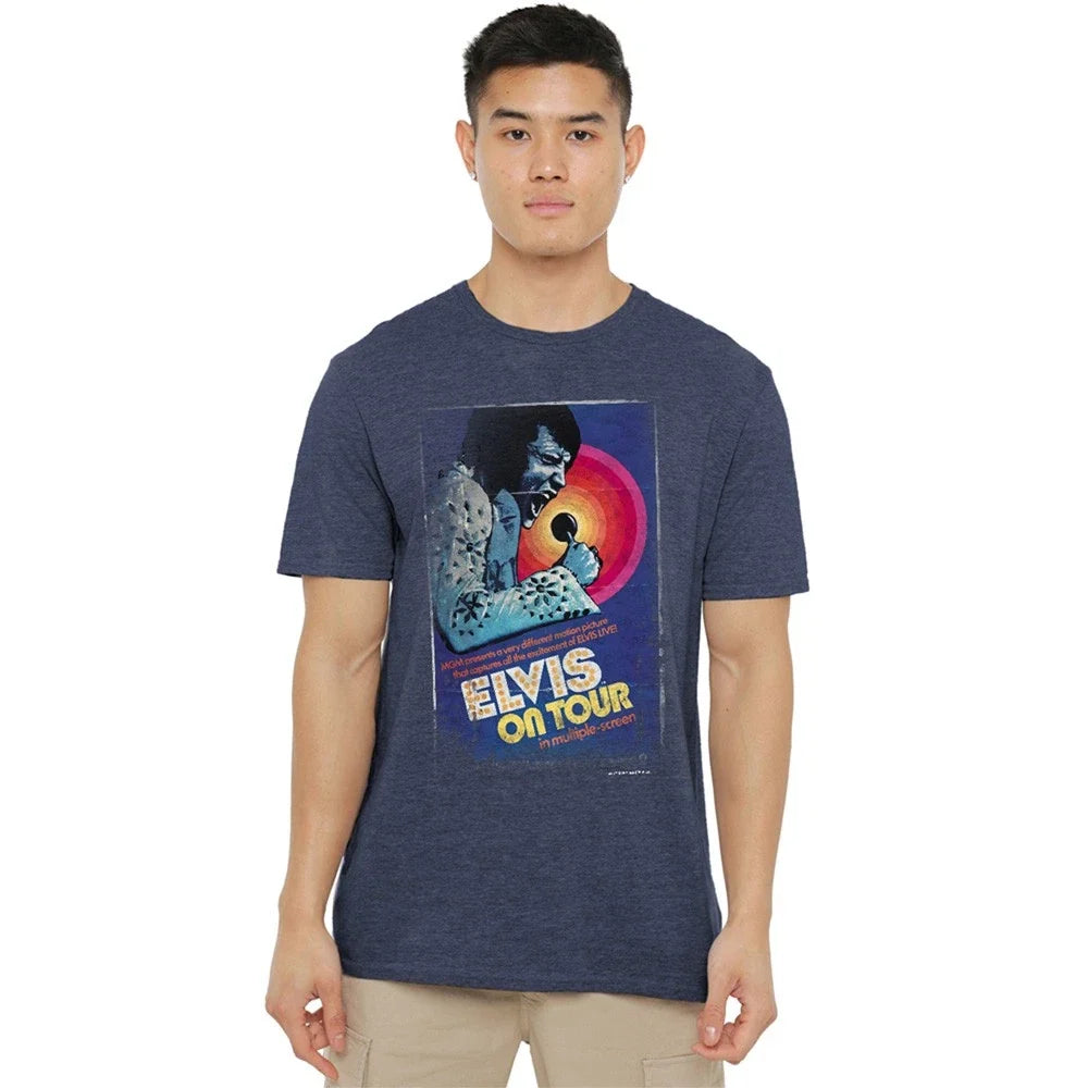 Elvis Presley On Tour Poster Unisex S-3XL, Navy Unisex