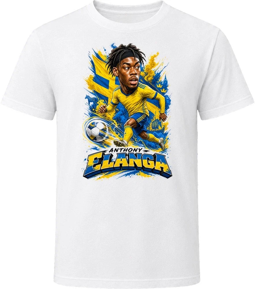 Anthony Elanga Sweden Soccer Caricature 2026 World Cup T Shirt Unisex