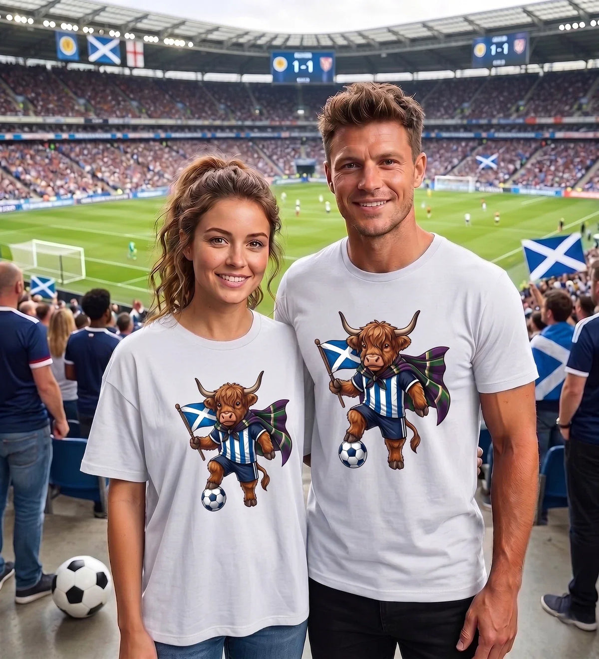 Scotland Football Bull Shirt Scottish Flag Soccer Fan Graphic Gift Tee Unisex