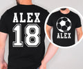 Personalised Football Shirt Custom Name Number Soccer Tee Team Gift Xmas Tops Unisex